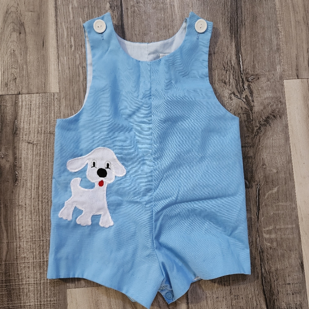 Light Blue Vintage 1980 Children's Romper
